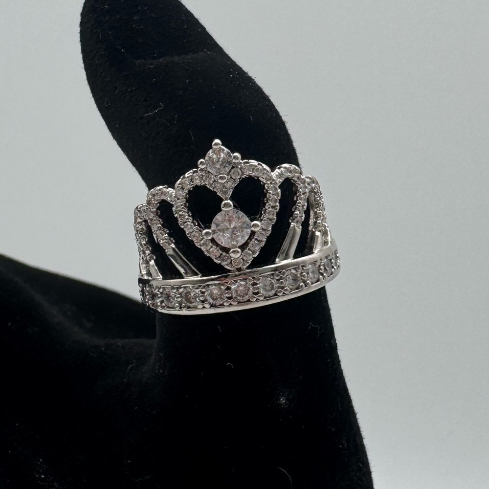 925 Sterling Silver Gemstone Crown Ring Size 6.5